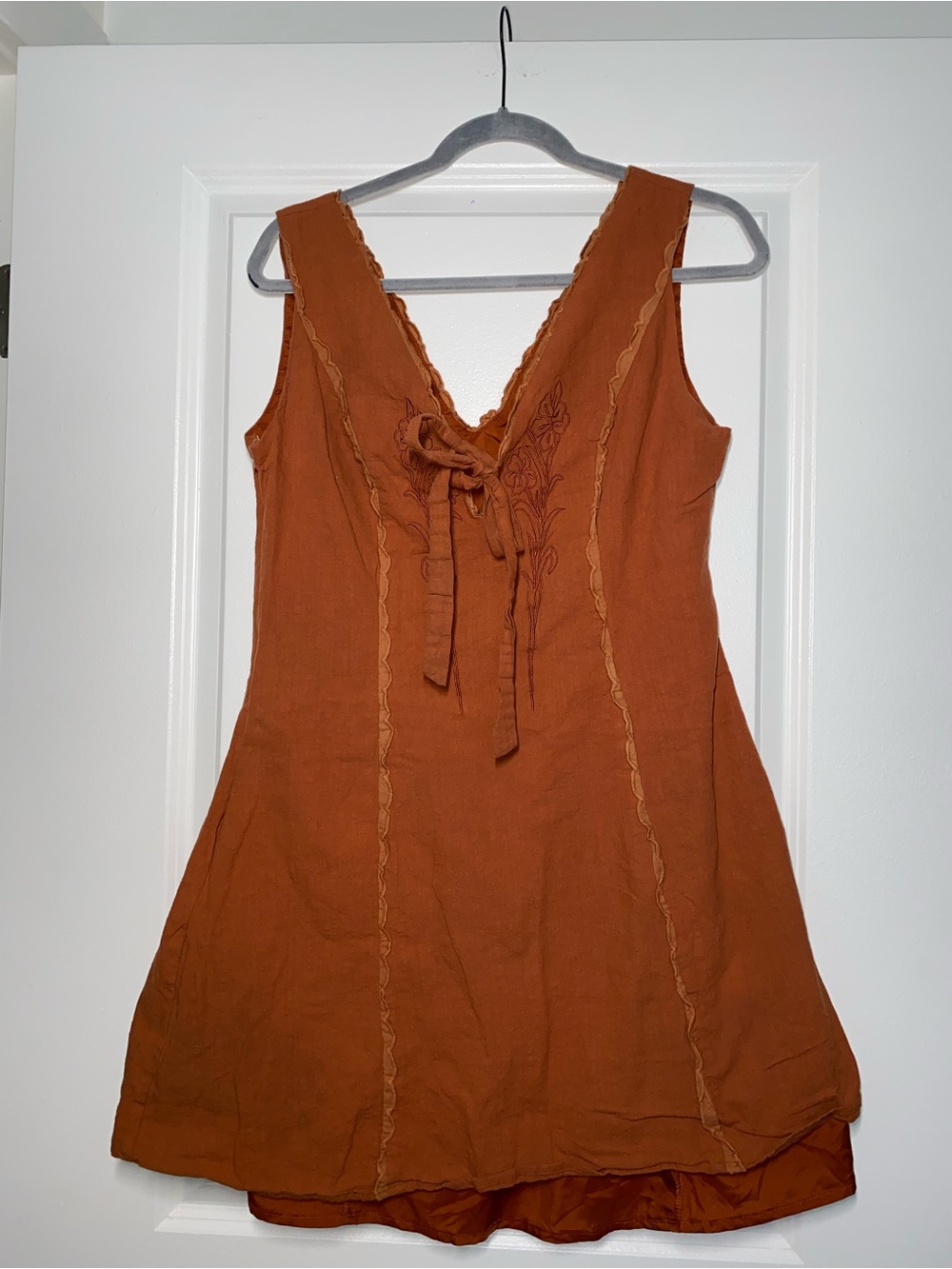 Cider Burnt Orange Cotton Shirt Dress - Picture 2 of 6